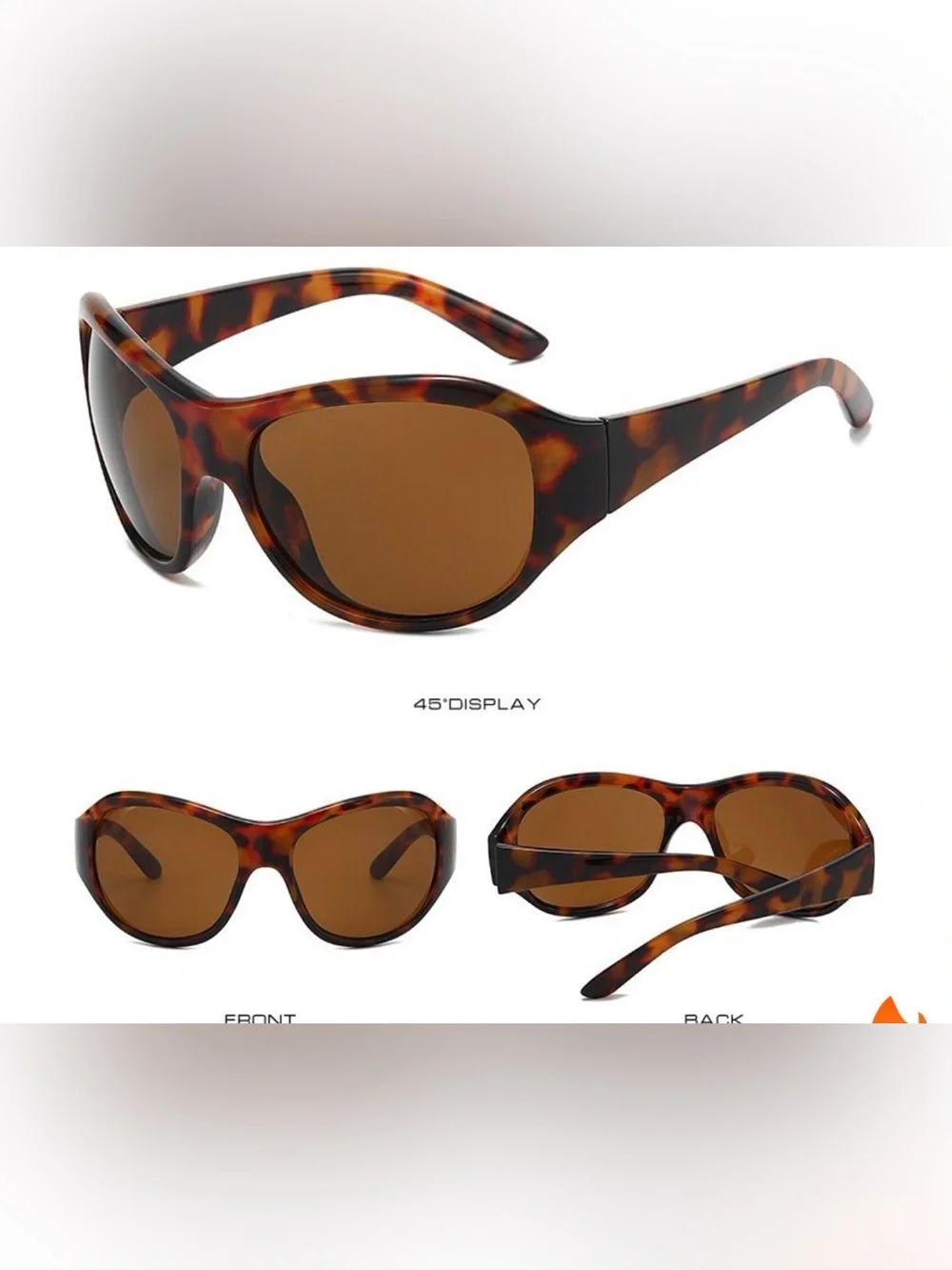 Internet Celebrity Tortoiseshell Sunglasses - Brown Lenses